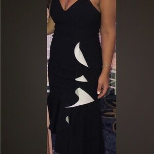 Bardot Black and White Asymmetrical Dress